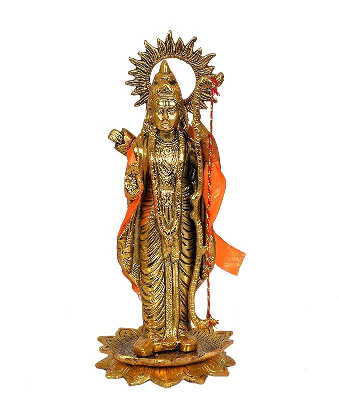 Metal Shree Ram ji Murti Idol Statue for Temple Mandir Home Ofiice Shop, Height : 13 inch Craft Detail
