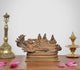 Bronze Sheshashayi Vishnu with Lakshmi ji and Bhudevi Idol (Height 2.5 Inch)