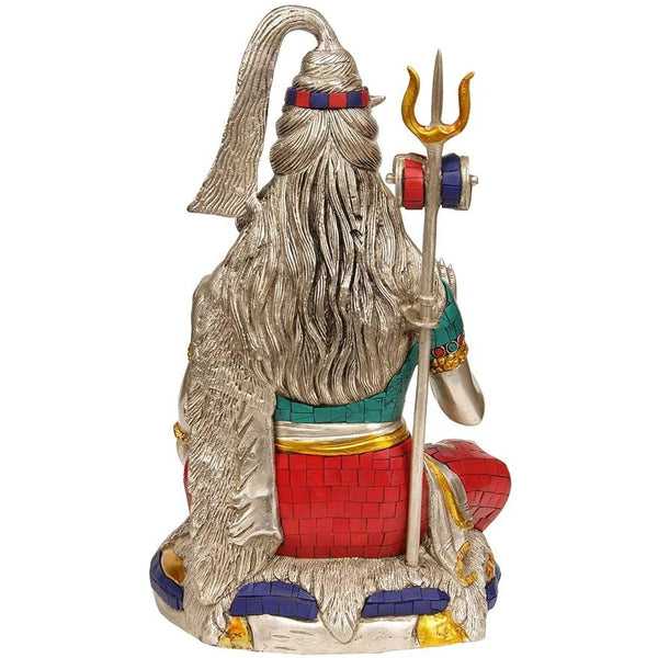 Brass Lord Shiva Shiv Statue Idol Murti, Height 14 Inch Entryway Setting