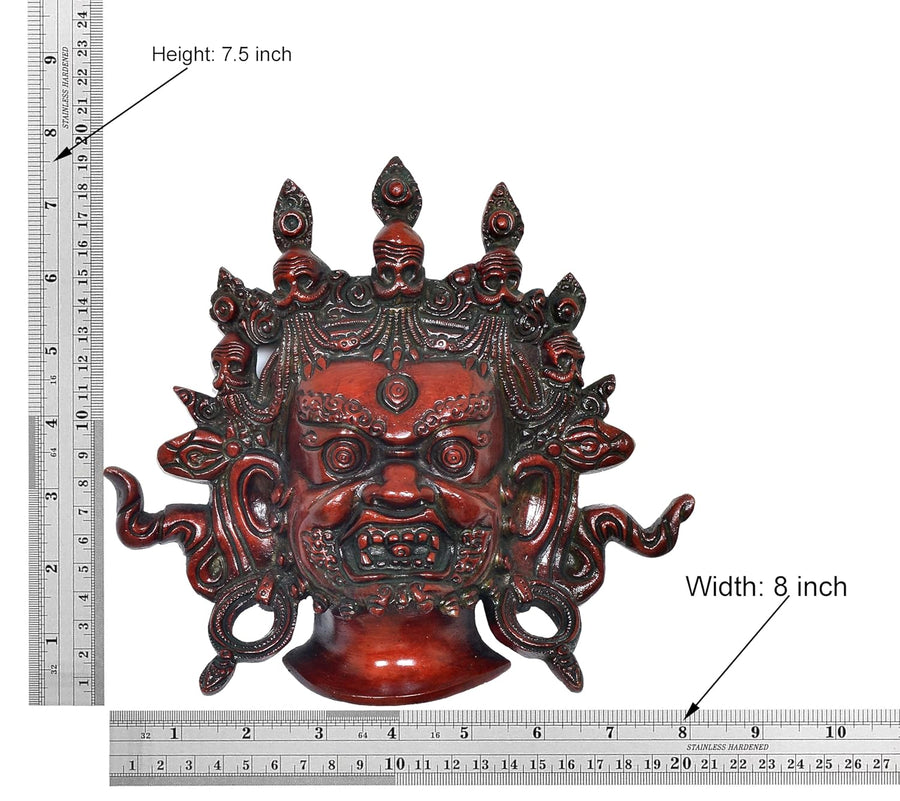 Brass Nazar Battu Mahakala Wall Hanging (Height : 7.5 inch) Multicolour 2 Craft Detail