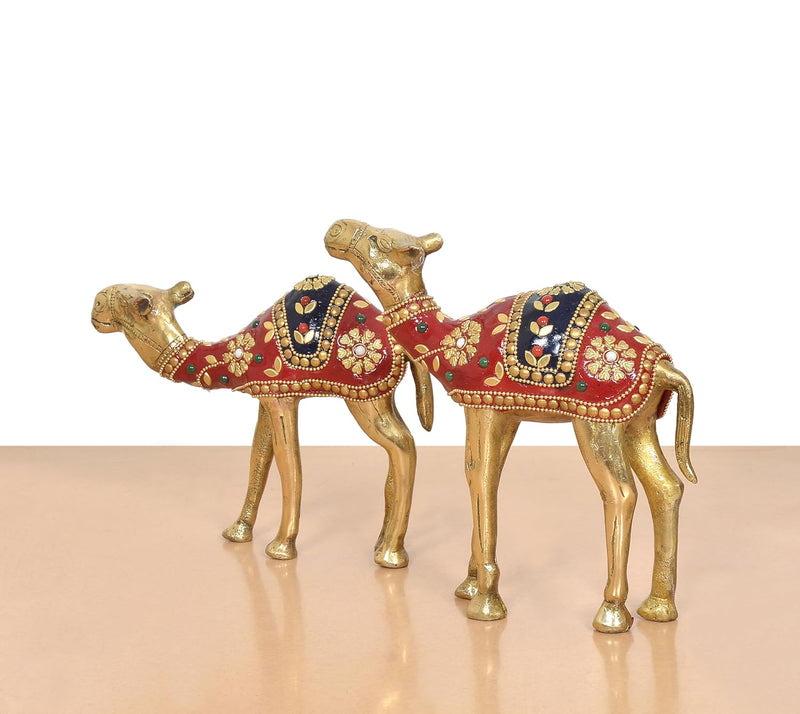 Brass Camel Figurine Pair Showpiece (Height : 7 inch)