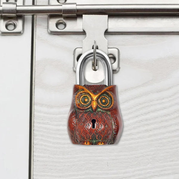 Brass Owl Bird Door Lock (Height : 4.5 inch) Mandir Setting