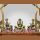 Fine Brass Ganesha laxmi Saraswati Idol on Singhasan (Height 4 Inch)