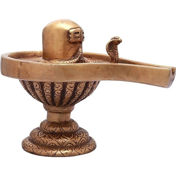 Brass Shiva Linga, Height: 6" Mandir Setting
