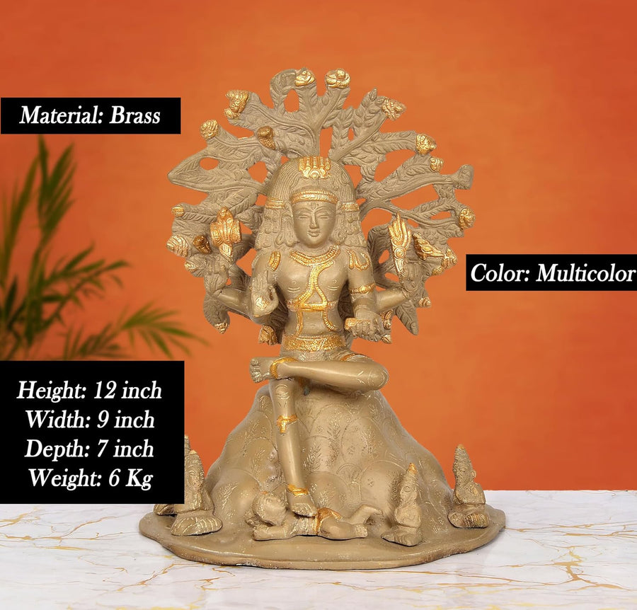 Brass Dakshinamurti Shiva Statue (Height 12 Inch) Craft Detail