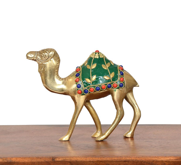 Brass Camel Figurine Showpiece (Height : 5 inch) Study Setting