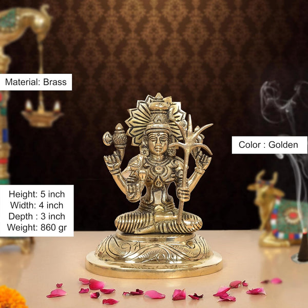 Brass Kamakshi Amman Statue (Height: 5 Inch) Entryway Setting