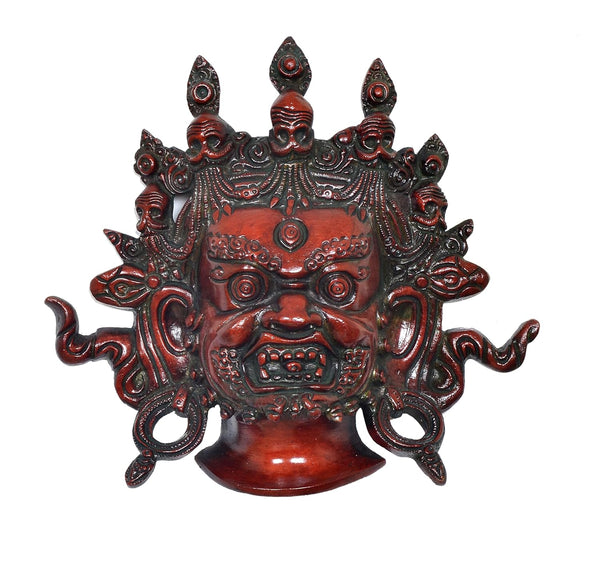 Brass Nazar Battu Mahakala Wall Hanging (Height : 7.5 inch) Multicolour 2 Study Setting