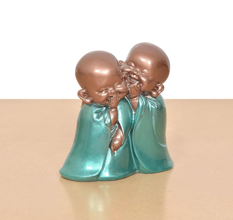 Resin Little Laughing Buddha Monk Sculpture (Height 4.5 Inch)