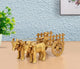AONA Brass Vintage Bullock Cart with Double Bull Showpiece