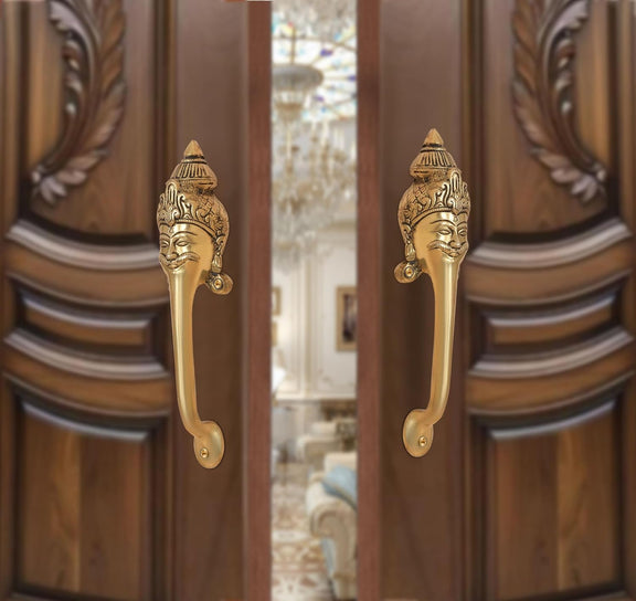 AONA Brass Man with Long Neck Door Handle Pair (Pack of 2)