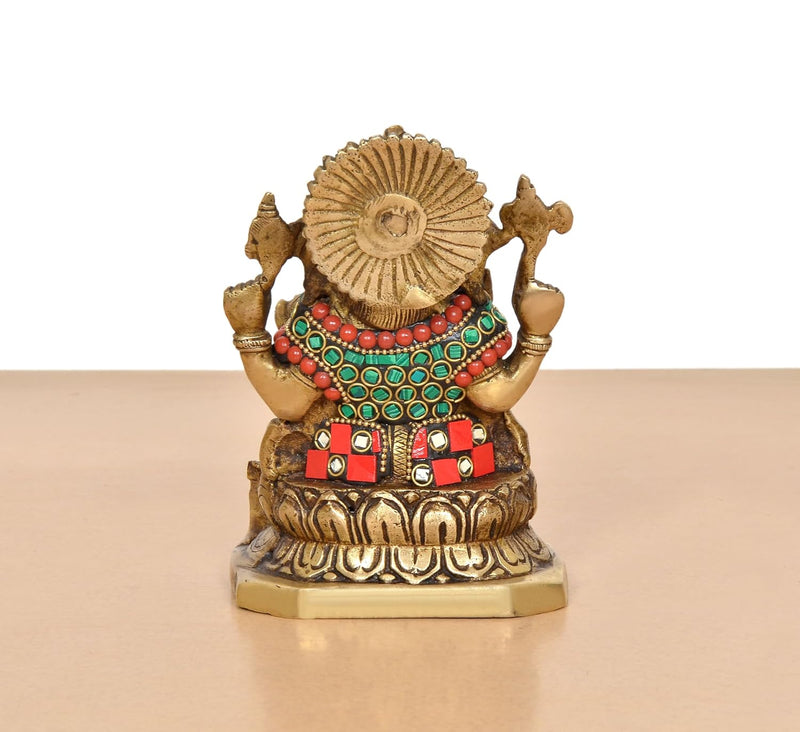 Brass Ganesha Statue (Height 6 Inch)