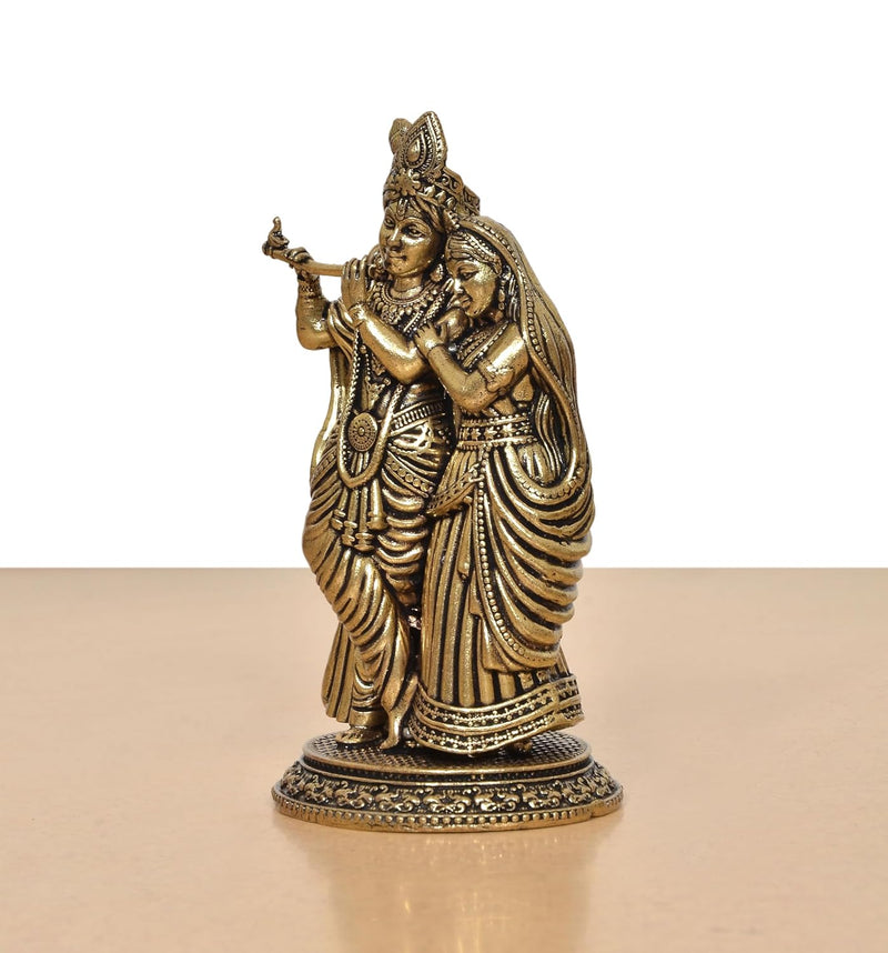 Bronze Radha Krishna Idol (Height 4 Inch)