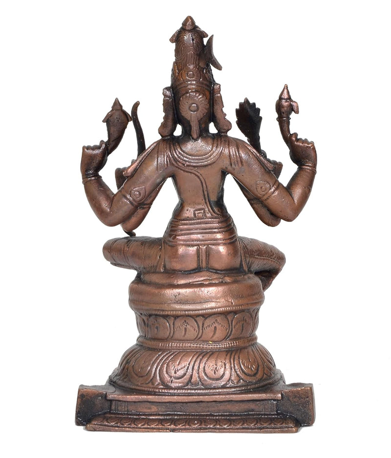 Copper Goddess Rajarajeshvari, Tripura Sundari, Lalita Devi, Idol(Height : 6.5 inch)