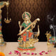 AONA Brass Saraswati Maa Goddess of Knowledge and Music Idol