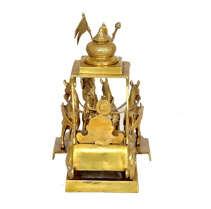 Brass Arujana Ratha Statue Idol (Height : 14 Inches)