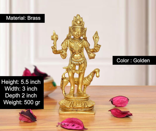 Brass Lord Shri Kaal Batuk Bhairava Idol (Height 5.5 Inch)