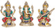 Brass Set of Threw Lakshmi, Ganesha, Saraswati idols in silver (Height: 6 Inches)
