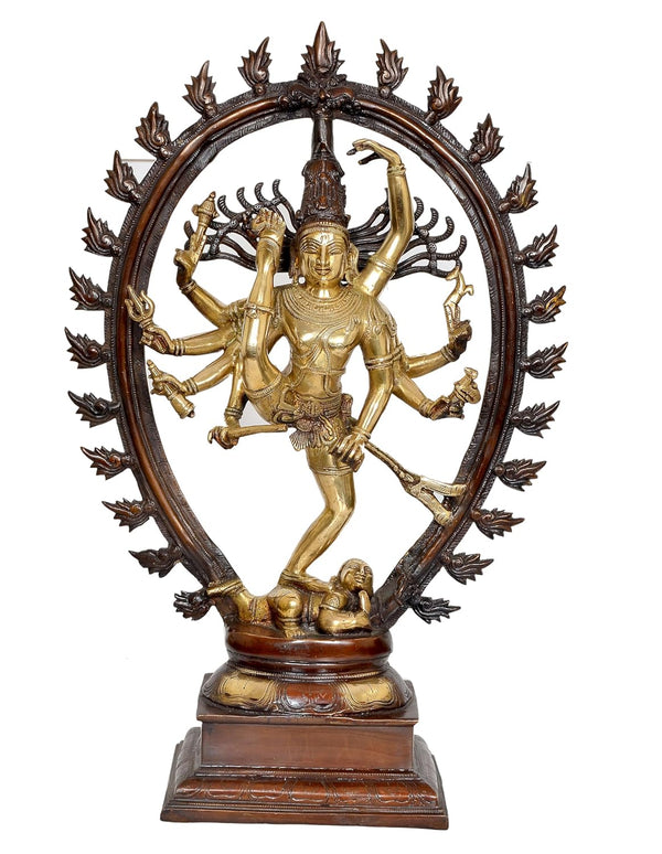 Brass Natraj Dancing with one leg up Showpiece (Height: 25 inch) Entryway Setting