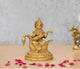 Brass Maa Goddess Saraswati Seated on Hans Idol (Height 5 Inch)