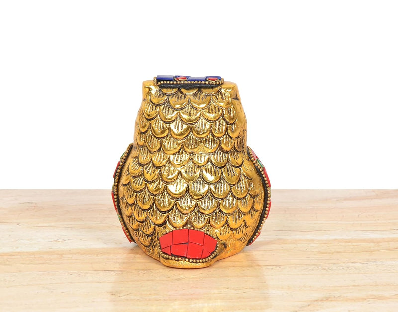 Metal Owl Bird Decorative Showpiece (Height 4 Inch)