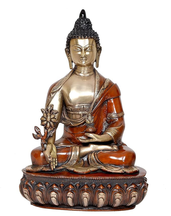 Brass Buddha, Statue Idol Buddha Religious Statue for Home & Office in Height :19 Inch Entryway Setting
