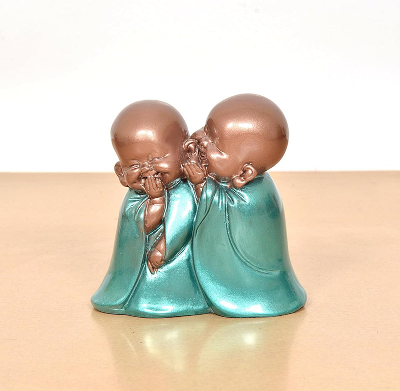 Resin Little Laughing Buddha Monk Sculpture (Height 4.5 Inch)