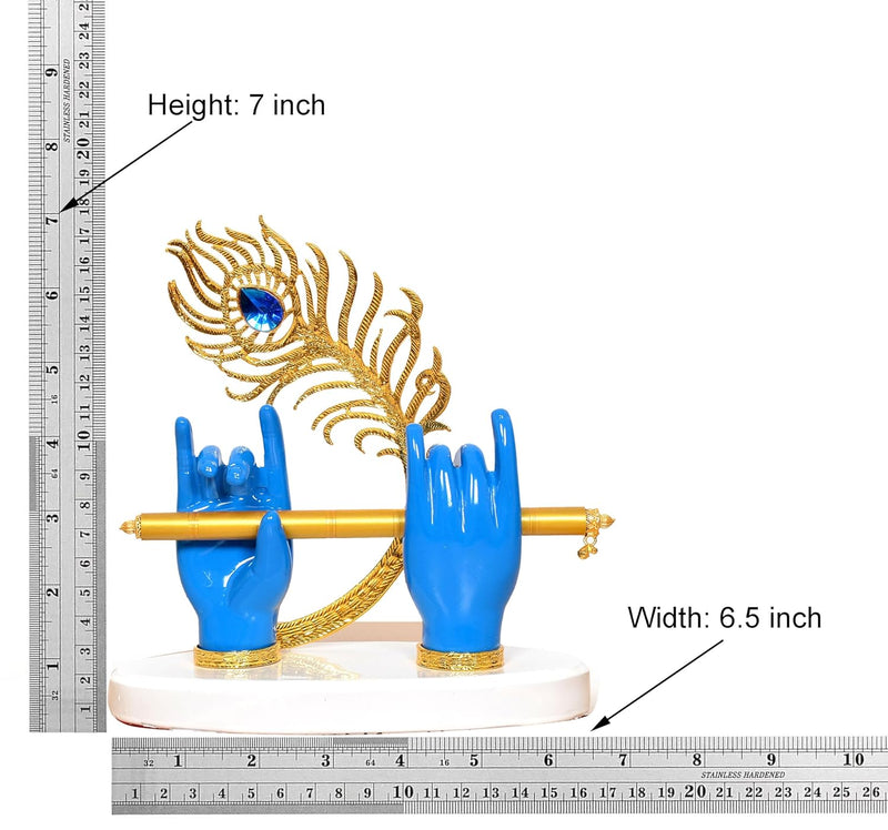 Resin Krishna Ji Hands with Flute Figurine (Height: 7 Inch)