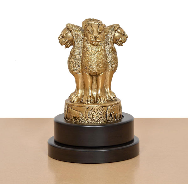 Brass Ashoka with Revolving Base (Height: 9 Inch) Study Setting