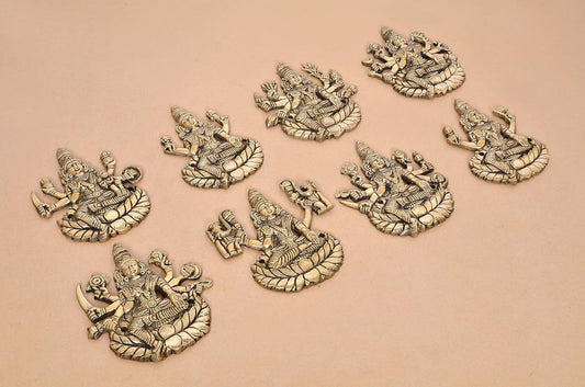 Brass Goddess Ashtalakshmi Wall Hanging (Set of 8) (Height 5.5 Inch)