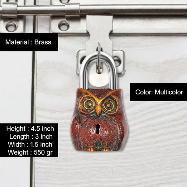 Brass Owl Bird Door Lock (Height : 4.5 inch) Entryway Setting
