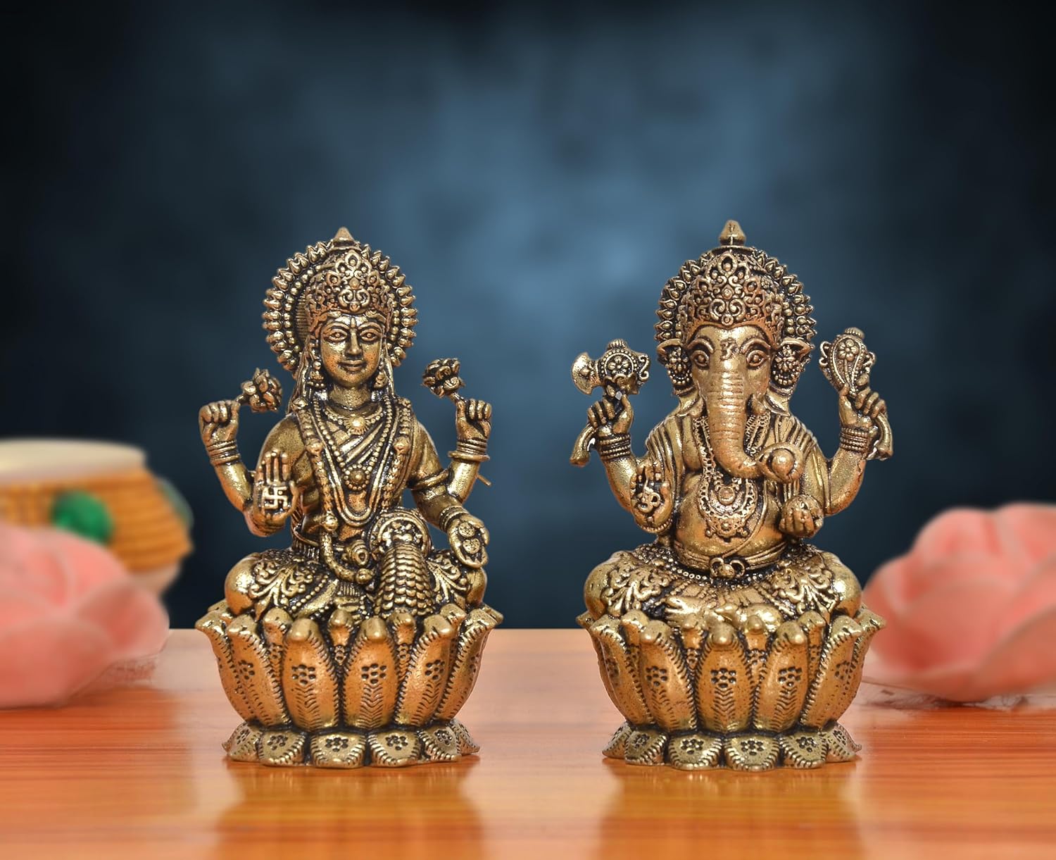 AONA Bronze Lakshmi Ganesh Statue