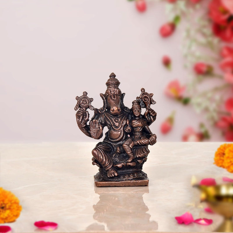 Copper Lakshmi Varaha Idol (Height 2.5 Inch)