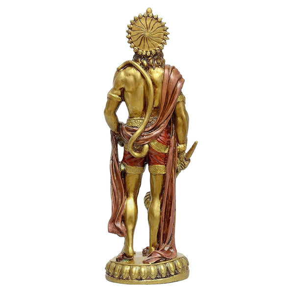 Resin Standing God Hanuman Sculpture (Height 10 Inch) Study Setting