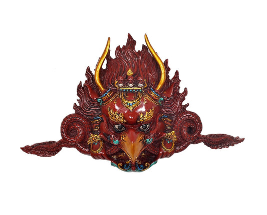 Resin Garuda Face - Wall Hanging Mask Statue (Height : 8.5 Inch)