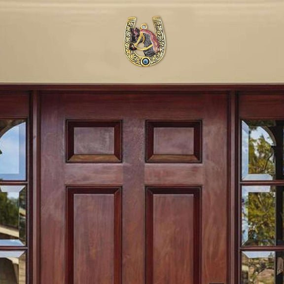 Metal Horse Shoe Wall Hanging Nazar Battu Evil Eye Protection (Height: 3.5 Inch)