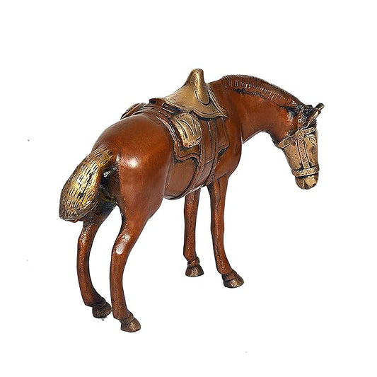 Brass Stable Horse with seat (Height: 6 Inches)