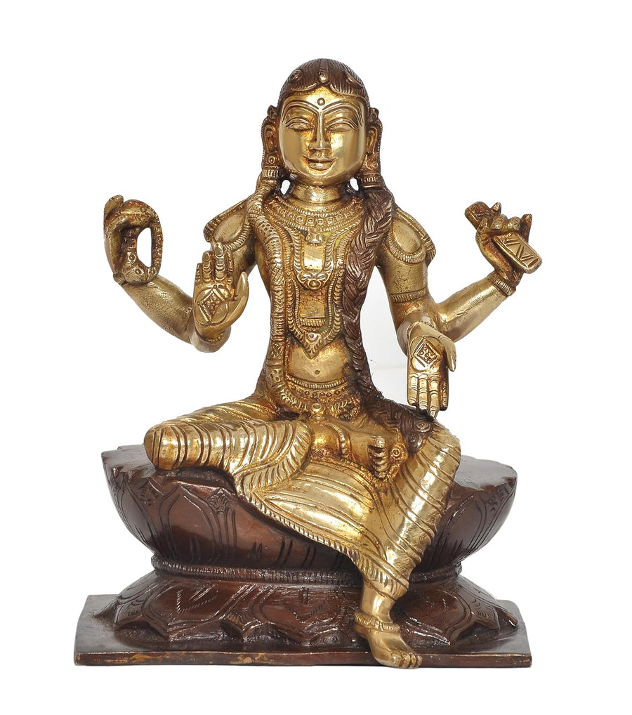 Brass Bala Tambika Sundari Statue - Divine Goddess Idol for Home Temple and Spiritual Decor (Height 9 Inch) Craft Detail