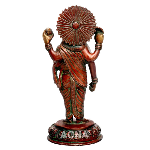 Dhanvantari The Physician of Gods Brass Statue Height 8 inches Entryway Setting