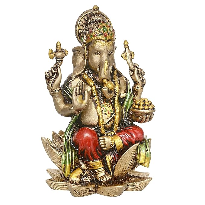 Polyresin Lord Ganesha Statue (Height: 7.5 Inches)