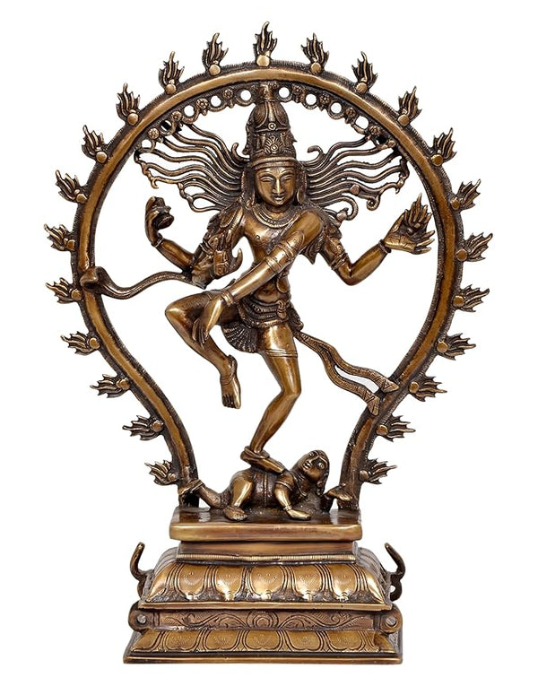 Brass Natraj Lord Shiva Dancing Natraj Brassl Idol Statues (Height: 16 inch) Entryway Setting