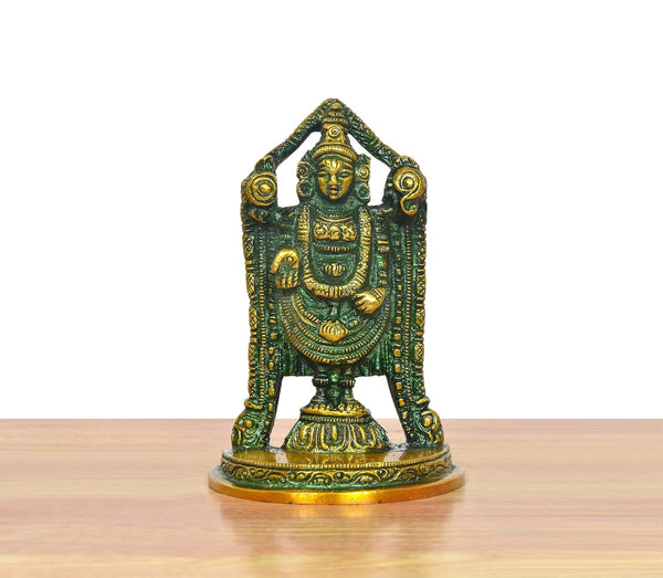Brass Lord Tirupati Bala Ji Idol (Height :4 inch) (Color 1) Study Setting