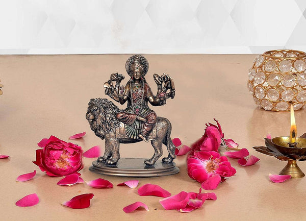 Polyresin MAA Durga Sculpture (Height 3 inches) Mandir Setting