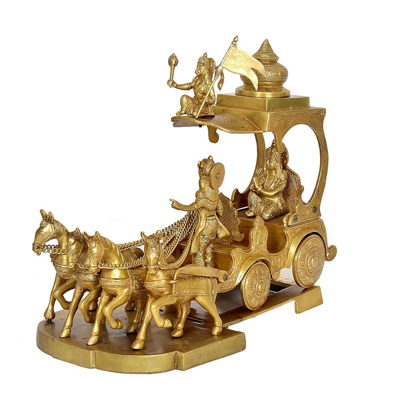 Brass Arujana Ratha Statue Idol (Height : 14 Inches)