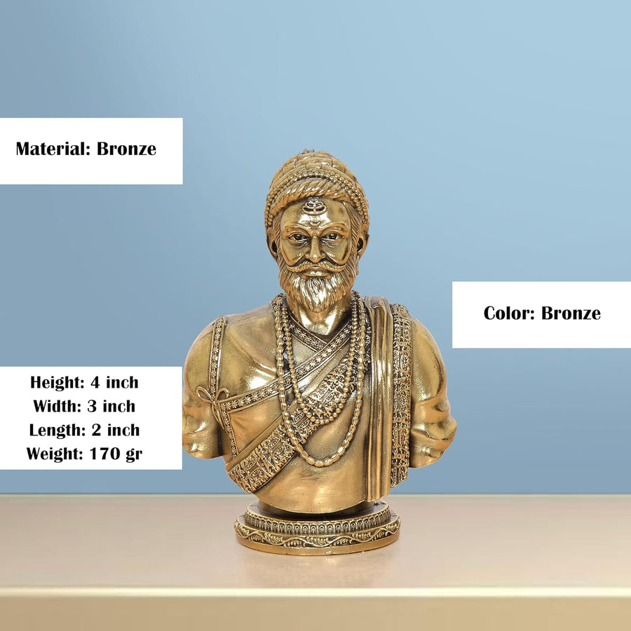 Superfine Brass Chhatrapati Shivaji Maharaj Statue (Height 4 Inch) Craft Detail