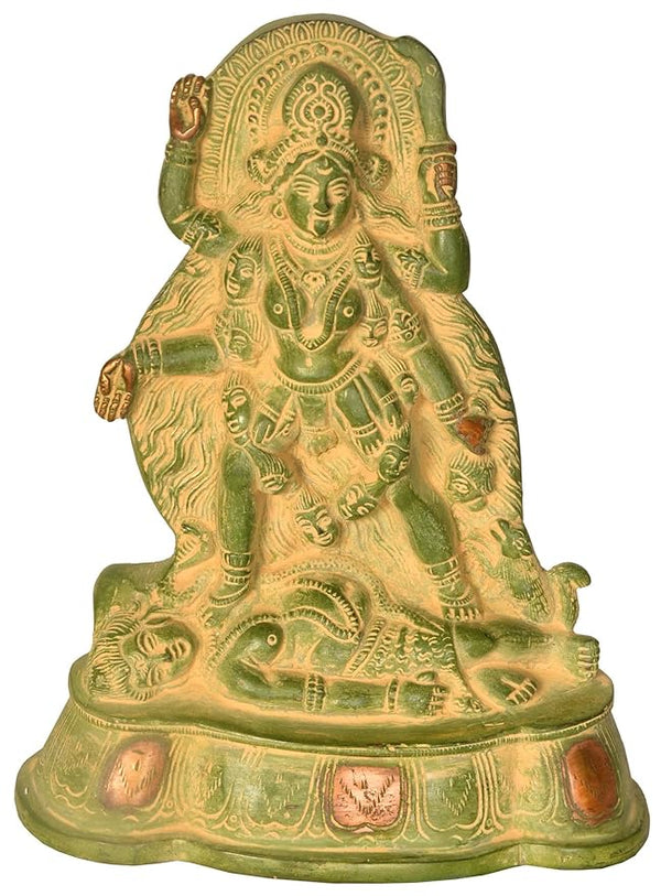 Brass Goddess Kali MATA Idol Statue Murti, Height 7 inch Home Decor Mandir Setting
