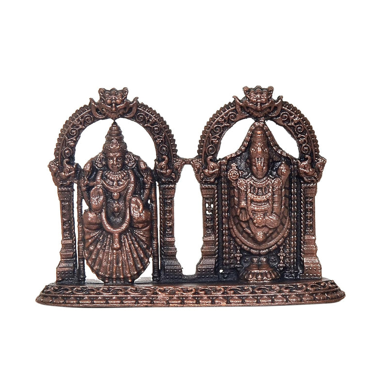 Copper Tirupati Balaji Lakshmi Venkateshwara Idol (Height 2 Inch)