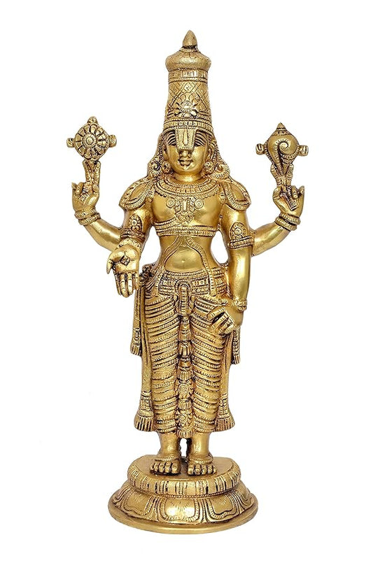 Brass Venkateswara Tirupati Balaji Statue (Height: 17.5 inches)