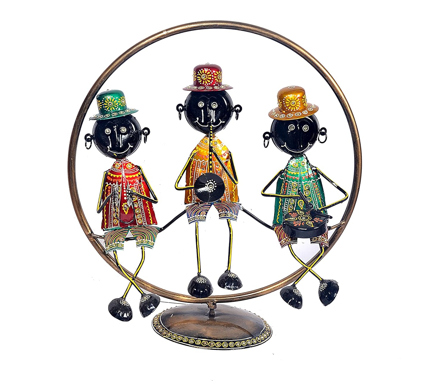 Iron Musical Men Colourful Showpiece (Height 19.5 Inch)