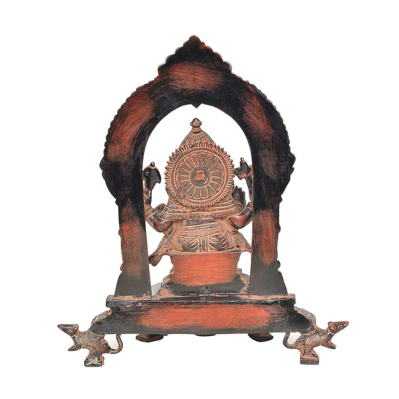 Brass Ganesh in Abhaya Mudra Seated Sculpture (Height 11.5 Inch)